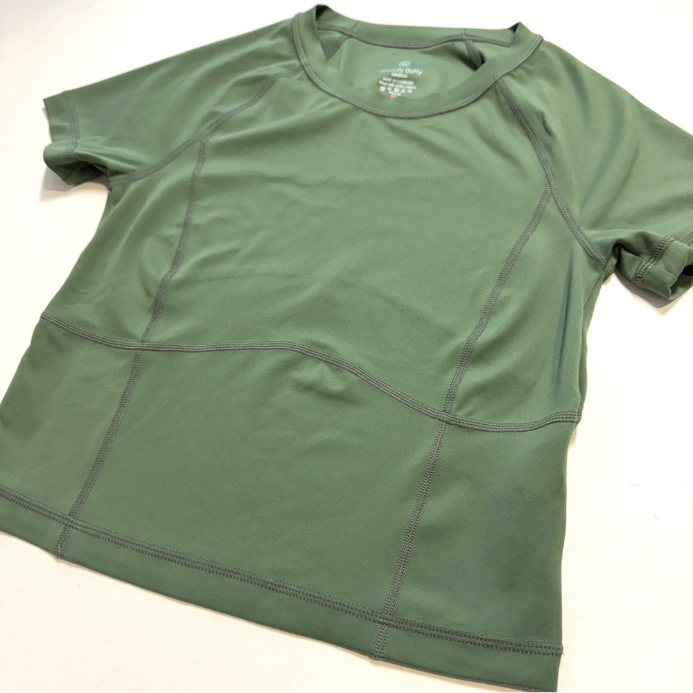 Sweaty Betty All Day Cropped Tee Shirt Olive Green Active Top Women’s Size XS - Picture 4 of 10